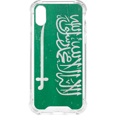 Saudi Arabia Flag Distressed iPhone XS Clear Case